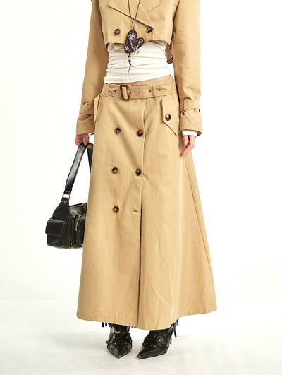 Retro Short Trench Coat+Skirt UNC0278