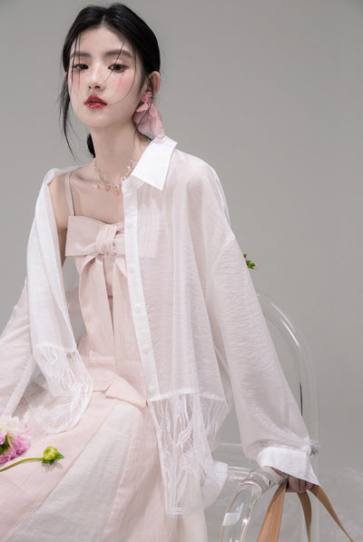 White Lace Thin Sunscreen Shirt COT0309