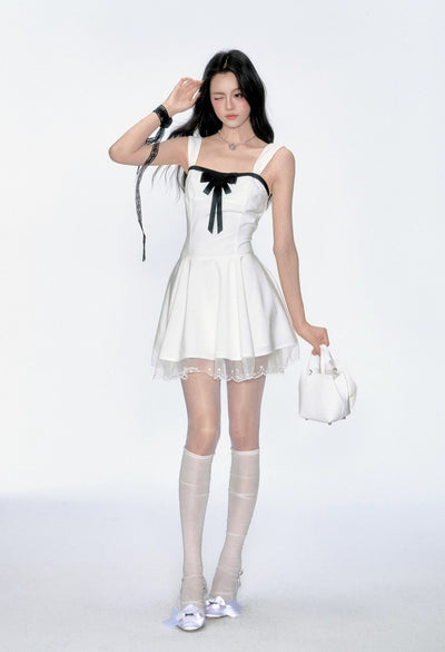 Bow Lace Suspender Dress FRA0353