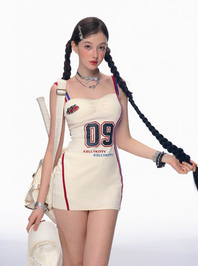 American Sports Style Casual Tight Suspender Dress DIA0188