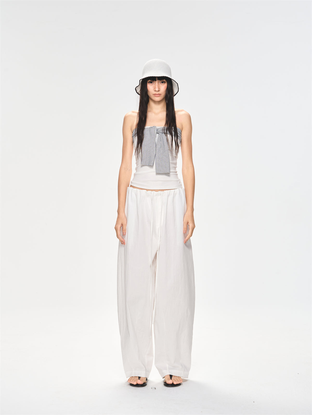 Backless Striped Design Tube Top CUR0223