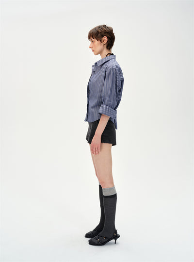Dropped Shoulders Striped Shirt CUR0249