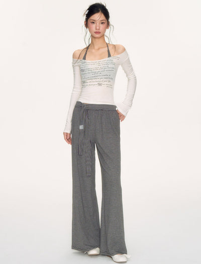 Striped Loose Casual Drape Pants NEC0223