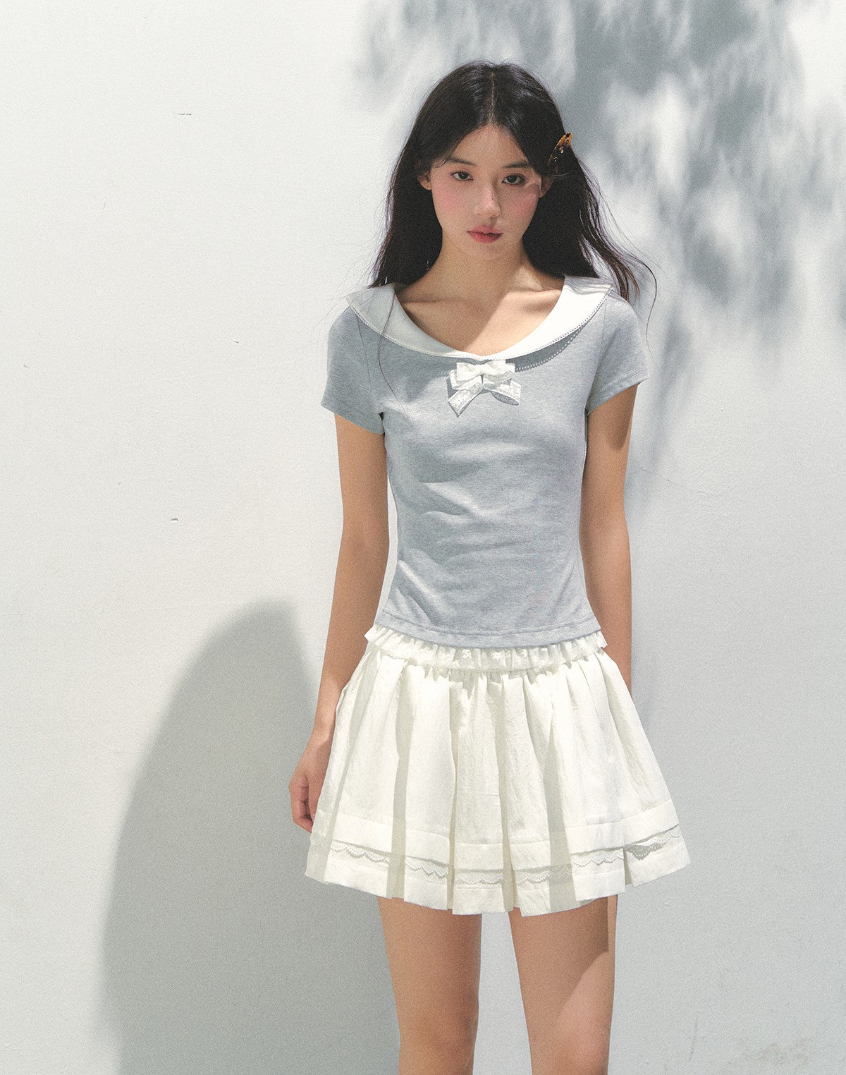 Tucker Lace Pleated Skirt SUN0162