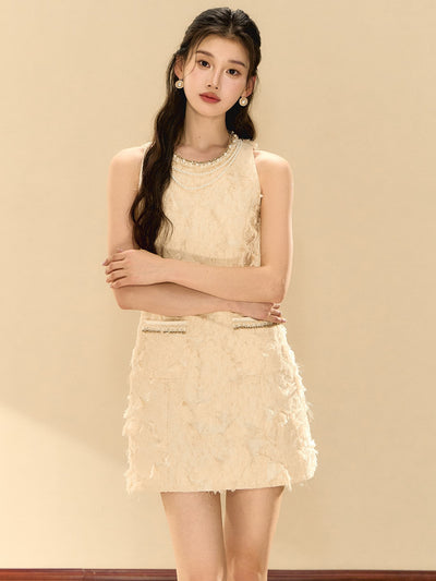 Feathery Sleeveless A-line Dress OSH0138