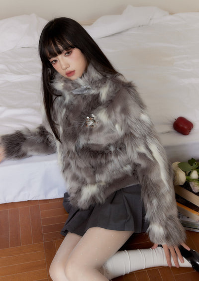 Chaebol Lady Fluffy Fur Coat FRA0250