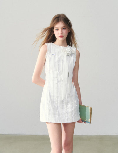 Striped Lace Sleeveless Dress SUN0147