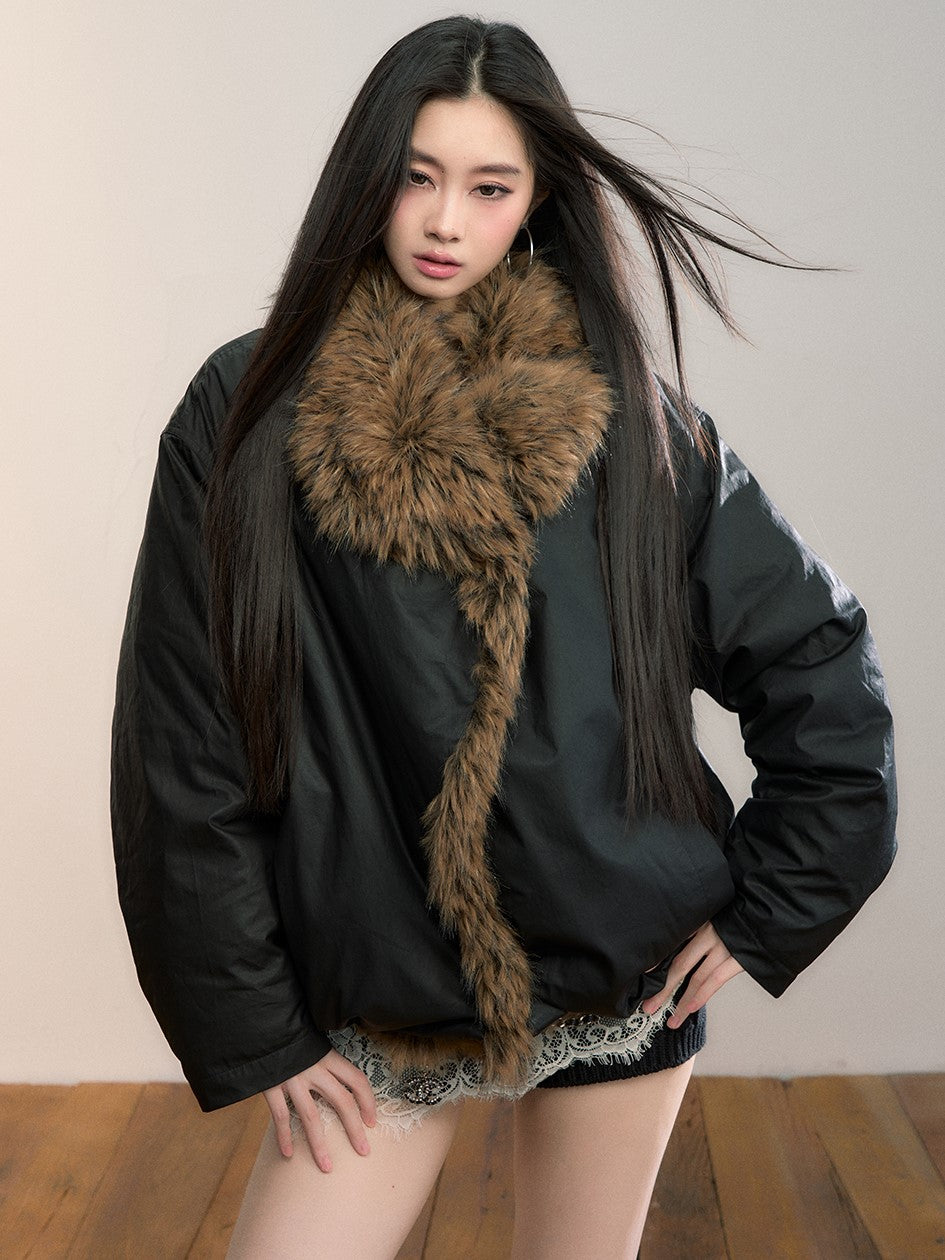 Large Fur Collar Down Jacket VIA0352