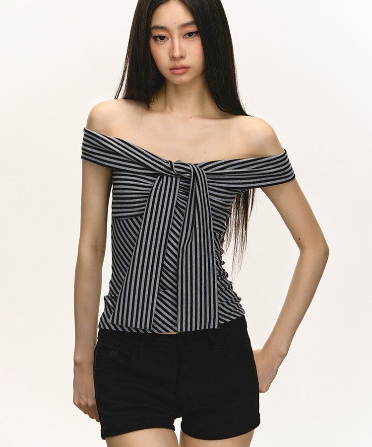 Striped One-shoulder Top ANA0053