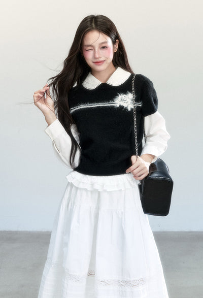 Retro-style Peter Pan Collar Blouse FRA0449