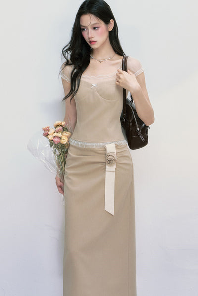 Puff Sleeve Top/Pleated Skirt FRA0405