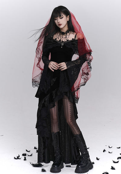 Lace Flared Sleeves Strap Dress LAD0239