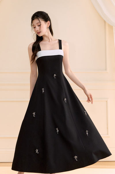Swing A-line Long Suspender Dress OSH0156
