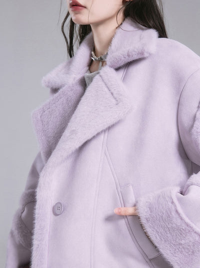 StellaLou Purple Fur Coat/Skirt COT0183