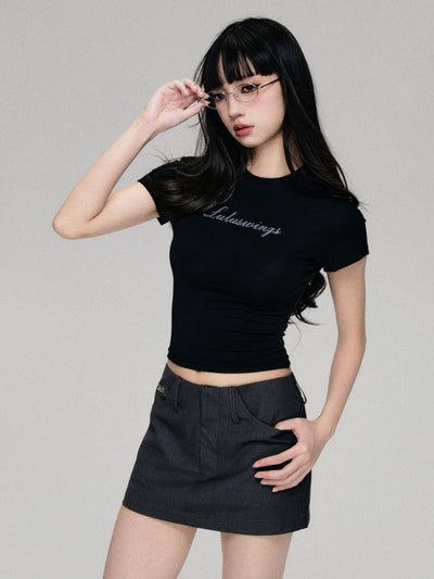 Logo Letter Print Round Neck Short-sleeved T-shirt LUL0066