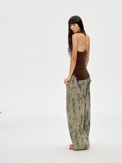 Backless Beaded Swing Collar Top CUR0212