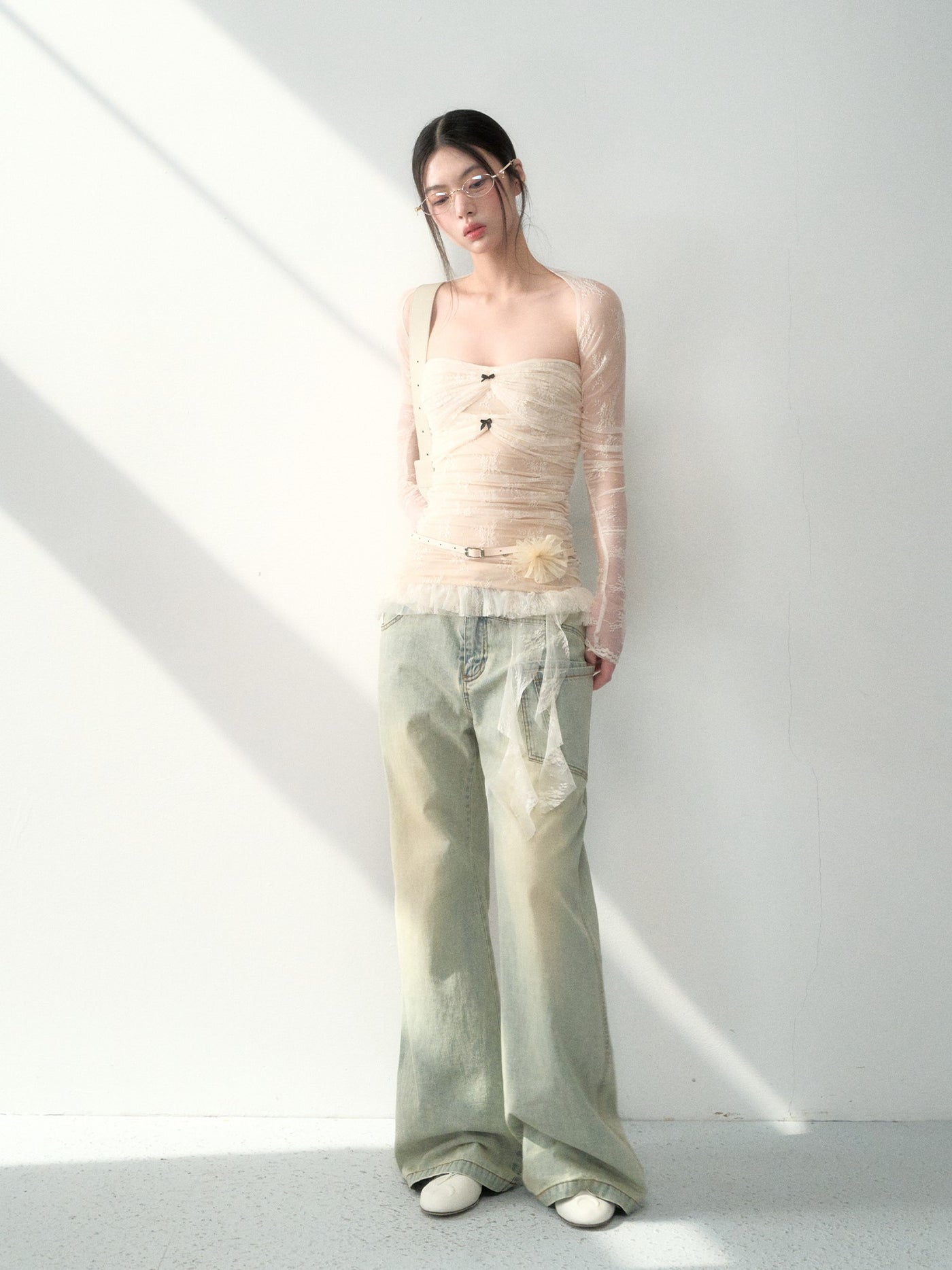 Washed Casual Loose Flared Jeans LAL0191