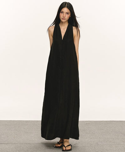 V-neck Halter Sleeveless Long Dress ANA0023
