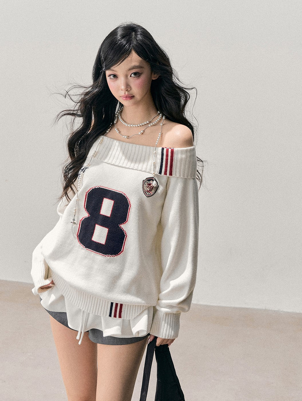 Off-Shoulder Casual Design Sweater DIA0758