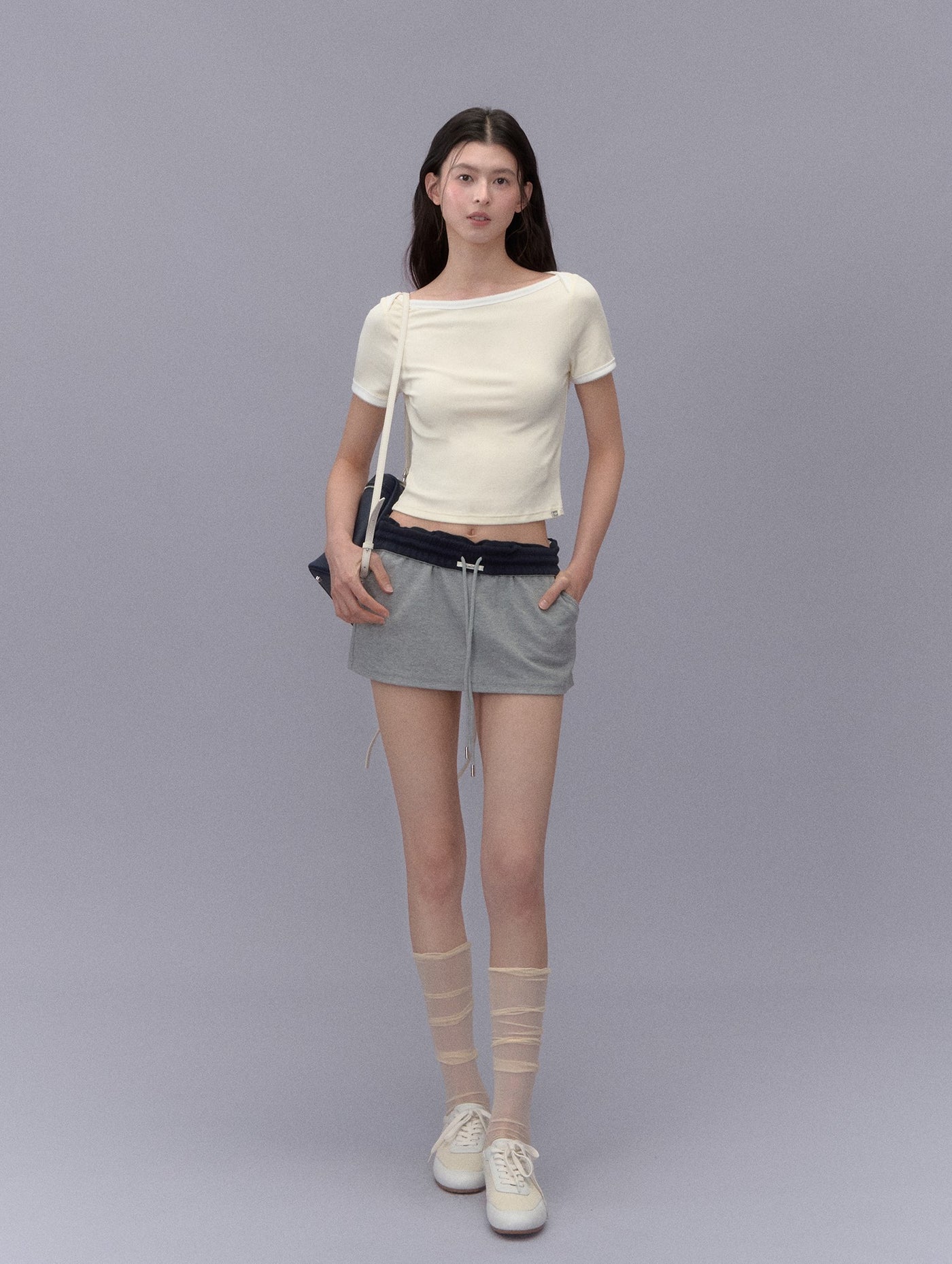 Contrast Color Casual Short Skirt LAL0215