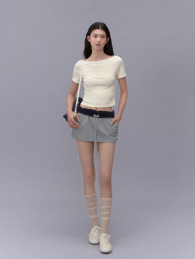 Contrast Color Casual Short Skirt LAL0215