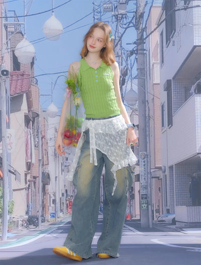 American Retro Sleeveless Knit ZIZ0281