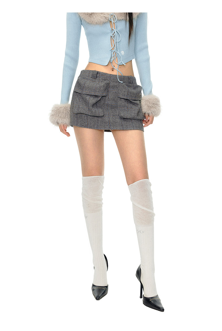 Ivy Style Herringbone Wool Skirt NOT0151