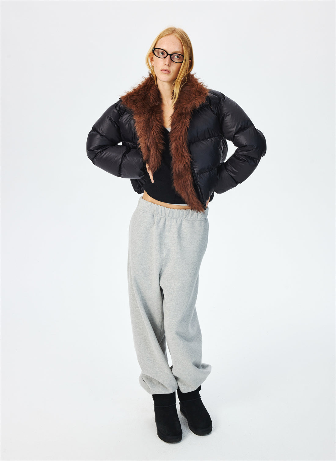 Large Fur Collar Thick Down Jacket CUR0268