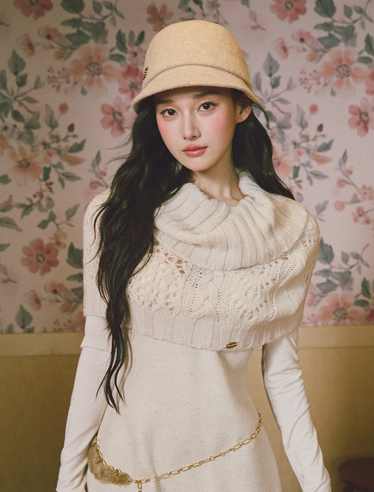 Square Neck Thick Sophisticated Dress LAL0233