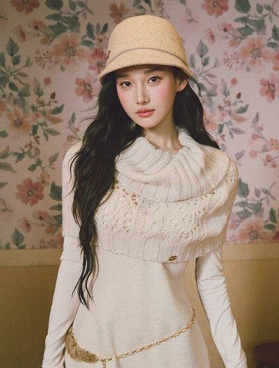 Square Neck Thick Sophisticated Dress LAL0233