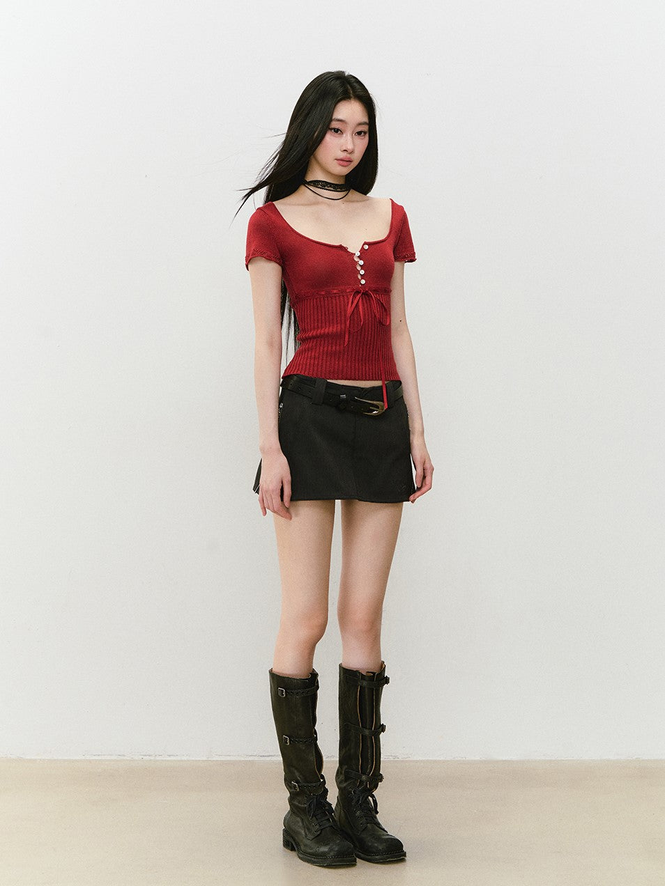 Double-side Zipper A-line Short Skirt VIA0319