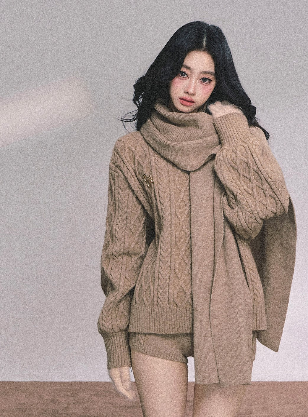 Cable Sweater/Scarf/Shorts DIA0621