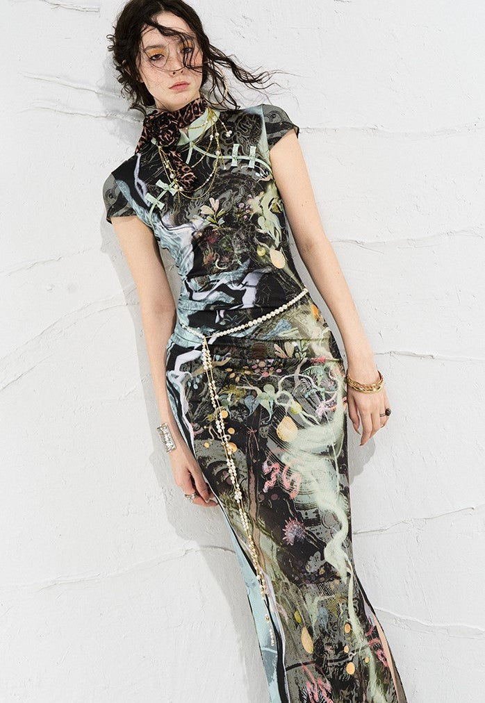 Forest River Printed Dress OFA0253