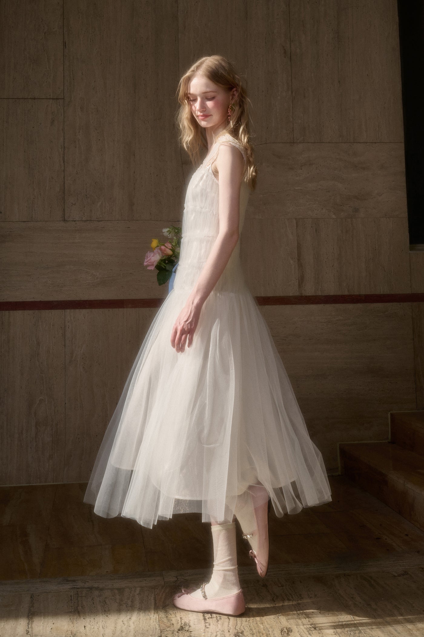 Puffy Tulle Mesh Suspender Dress GRO0130