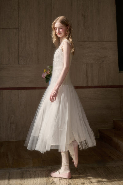 Puffy Tulle Mesh Suspender Dress GRO0130