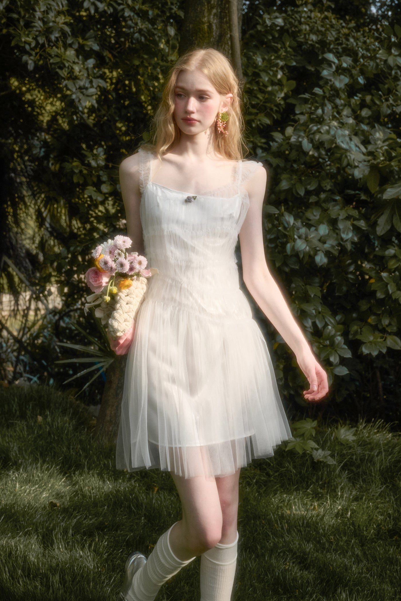 Puffy Layered Suspender Dress GRO0134
