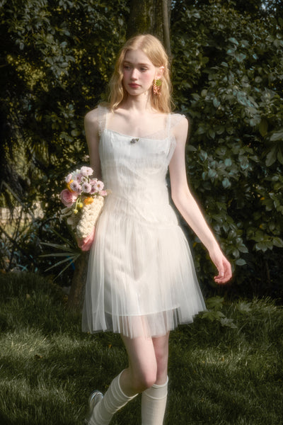 Puffy Layered Suspender Dress GRO0134