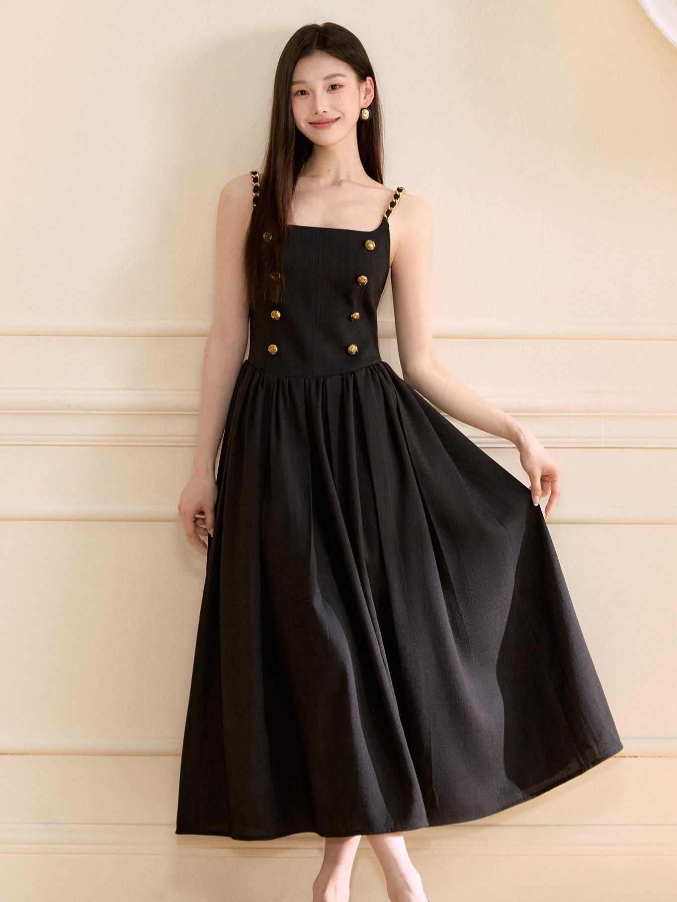 Hepburn Style Suspender Dress OSH0125