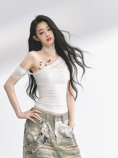 One Shoulder Slimming T-shirt DIA0491