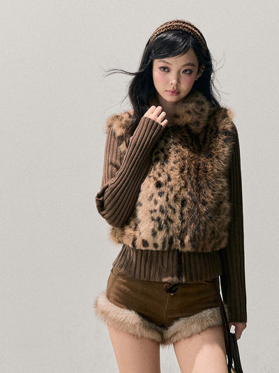 Brown Plush Warm Belt Shorts DIA0769