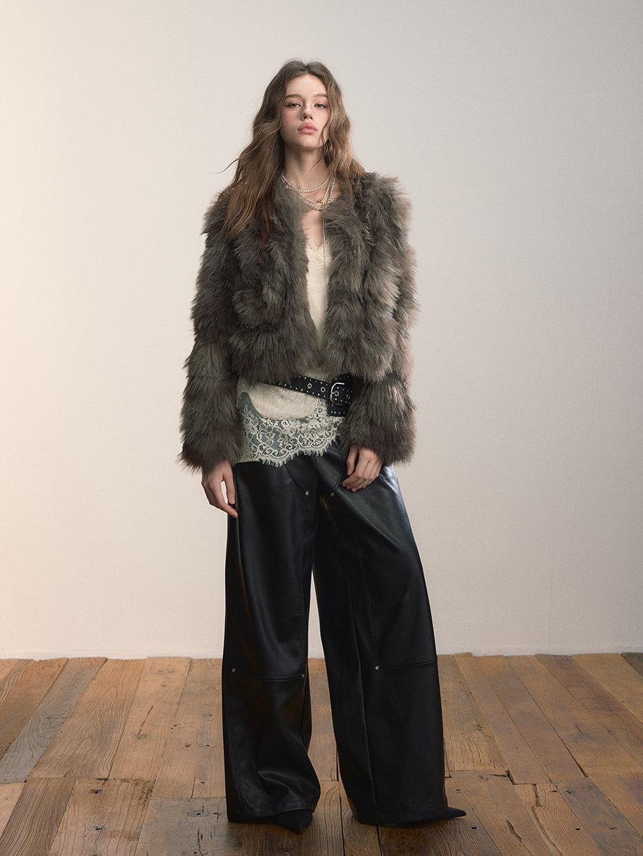 Eco-Friendly Fur Short Jacket VIA0368