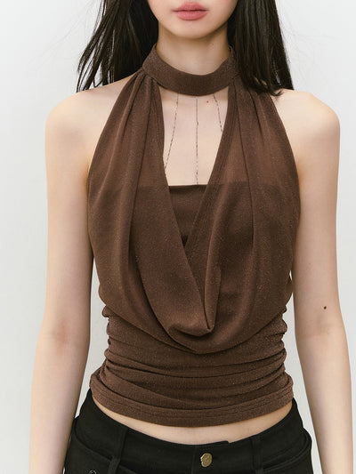 Swing Collar Halter Neck Top VIA0313