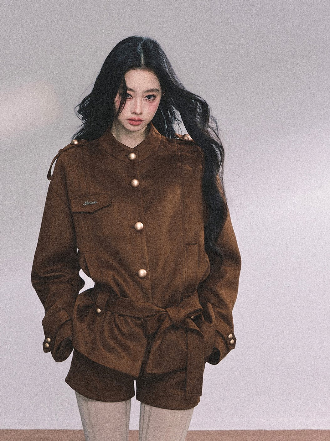 Gold Suede Suit Jacket/Shorts DIA0610