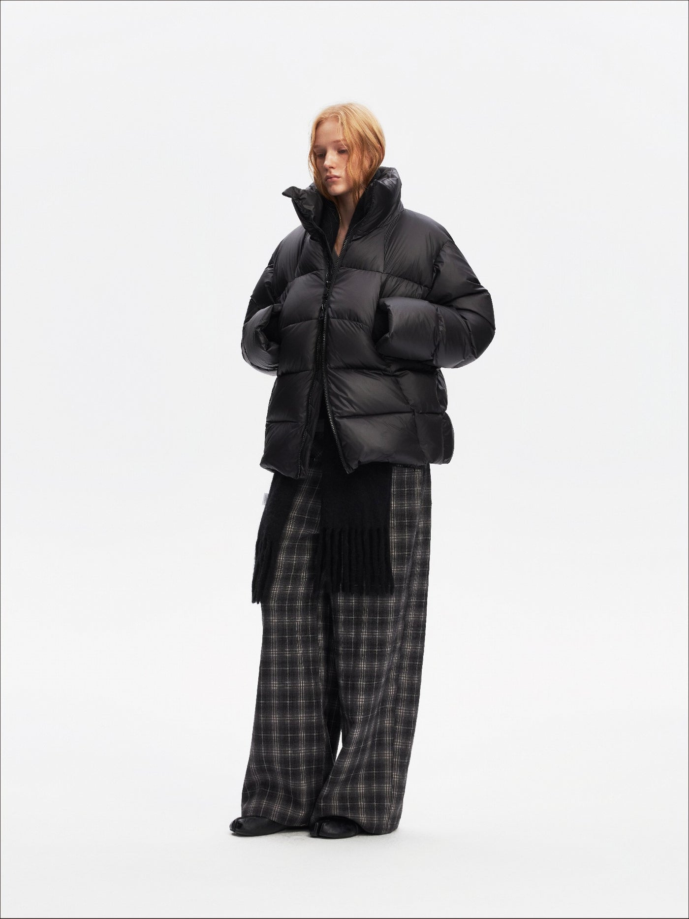 Stand Collar Retro Black Down Jacket SAL0208