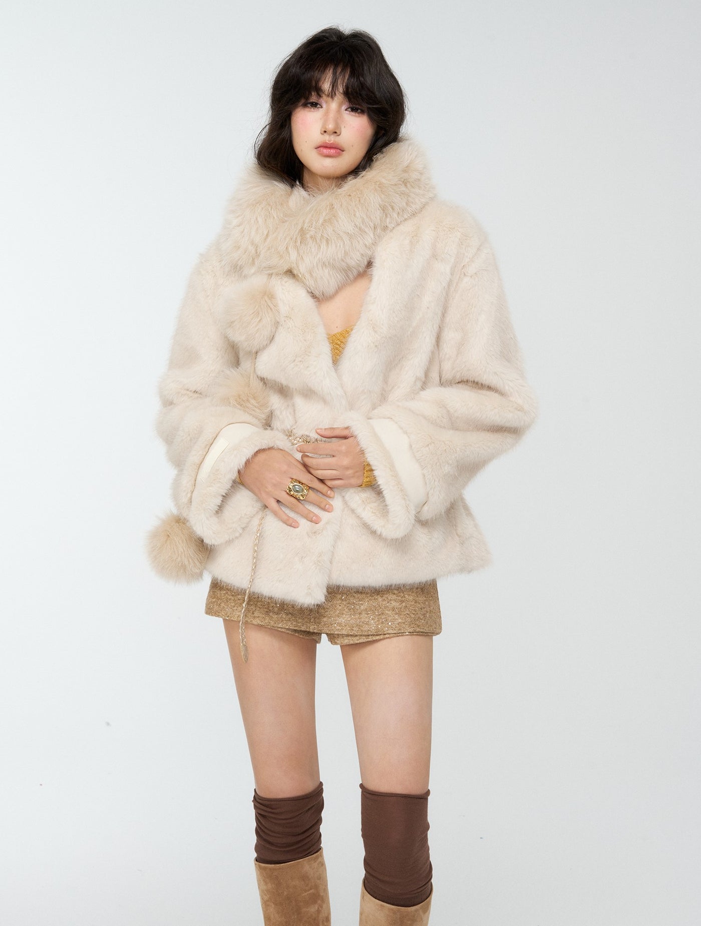 Multi-Way Style Vintage Fur Coat 4MU0173