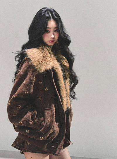 Sequins Decorated Quilted Jacket/Skirt DIA0688