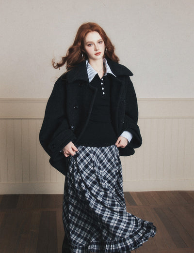 Contoured Double-Breasted Short Jacket LUL0182