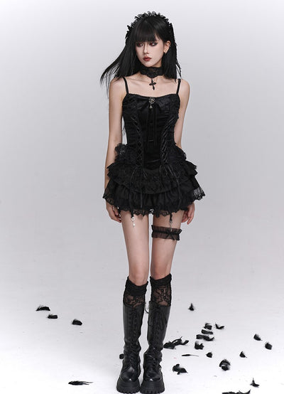 Black Camisole/Shawl/Tutu Cake Skirt LAD0245