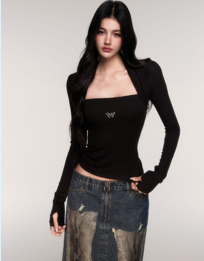 Butterfly Design Slim Fit Sweater LUL0202