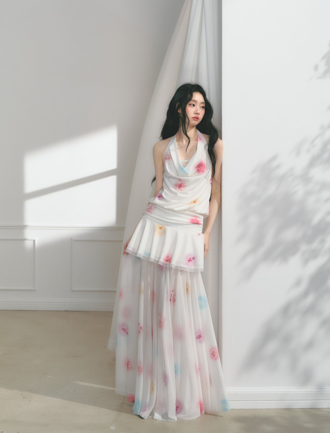 Flower Lace Pleated Dress/Long Skirt SAL0172
